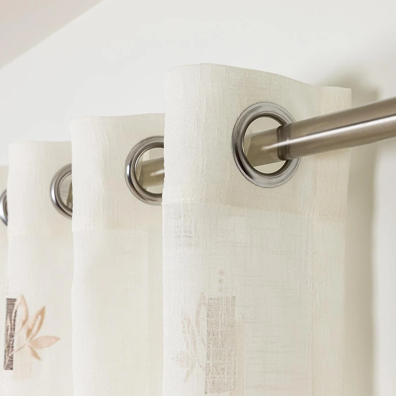 Gouchee Home Impression, voilage large, semi- transparent à œillets, Ensemble de 2 panneaux, 60pox96po