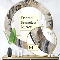 Designart 'Onyx Detail Composition' Miroir Mid-Century - Miroir Mural Ovale ou Rond - 32x32