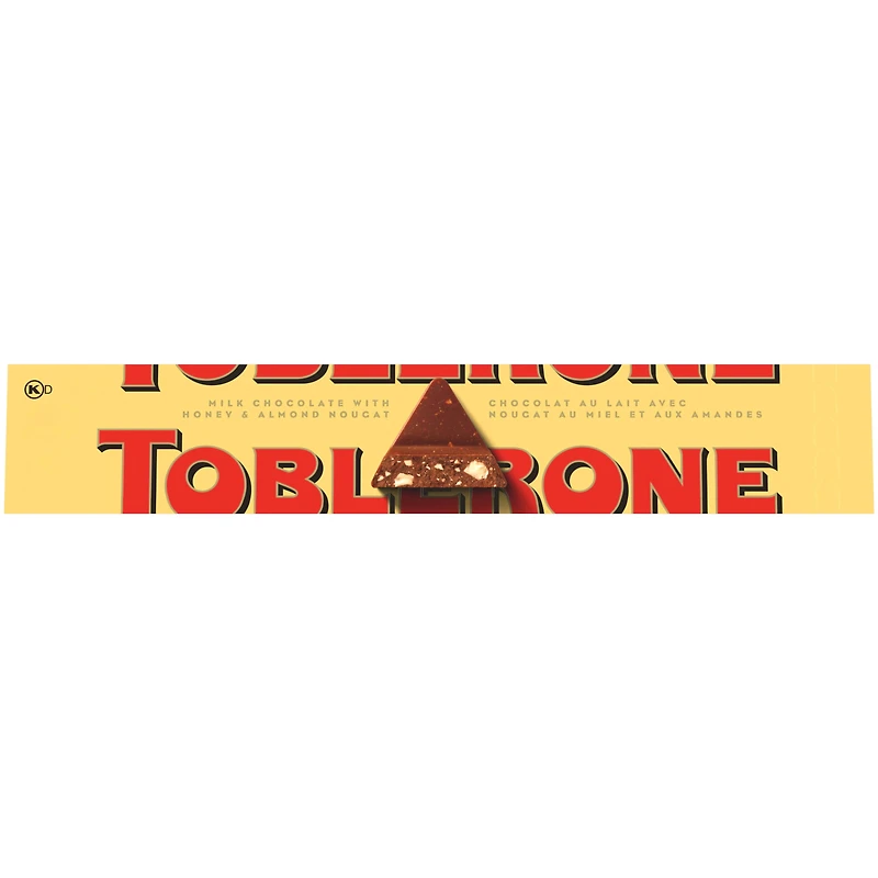 Tablette de chocolat au lait TOBLERONE avec nougat au miel et aux amandes 100 g