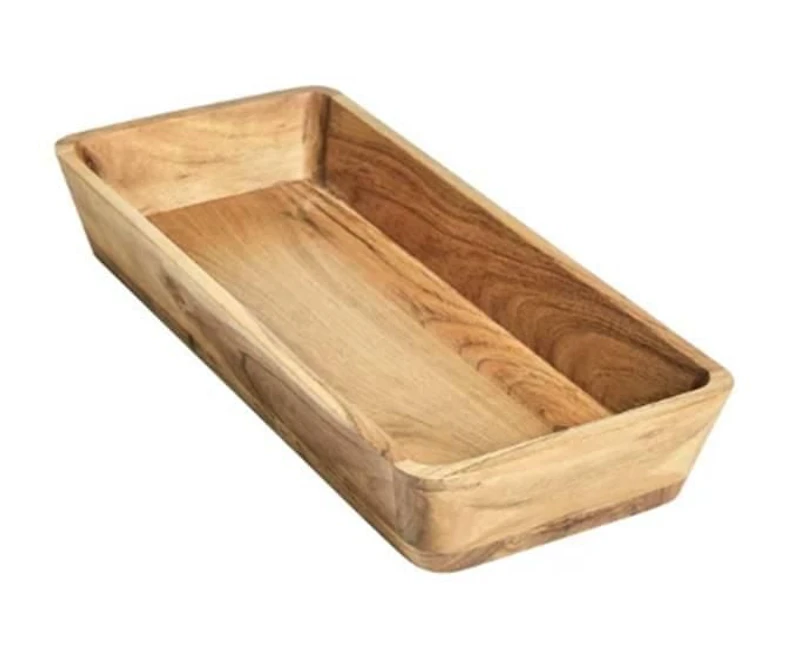 Better Homes & Gardens- Acacia Wood Oval Serving Bowl, Natural Finish Brown, Acacia Wood Oval Bowl