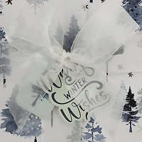 Wrap In A Hurry Ready to Gift Boîte carrée élégante avec ruban, Blue Forest, 1 Pièce