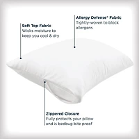 AllerEase Maximum Allergy Protection Zippered Breathable Pillow Protector, Zippered pillow protector