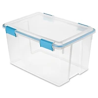 Sterilite Liter Gasket Box, Weather-Resistant Clear Storage Bin with Latch