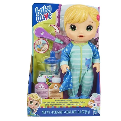 Baby Alive, Baby Alive prend son médicament, cheveux blonds, pyjama de chaton
