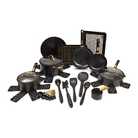 Batterie de cuisine en aluminium 32 pièces Thyme & Table - Noir