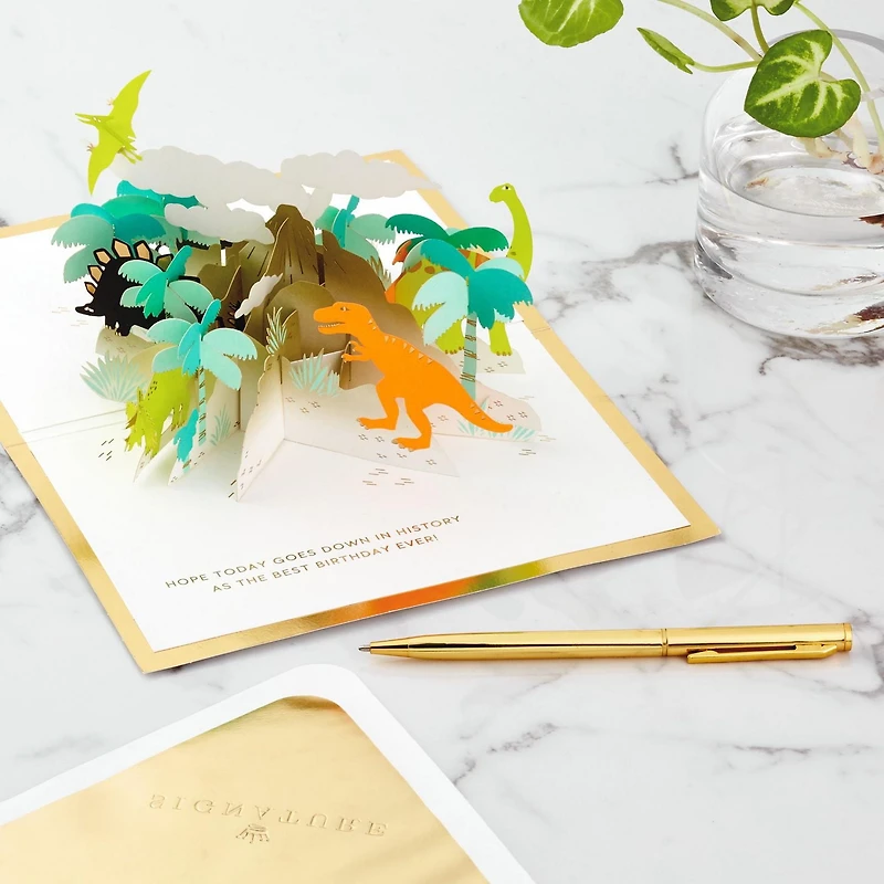 Hallmark Signature Paper Wonder Pop Up Birthday Card (Dinosaurs)