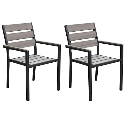 CorLiving Sun Bleached Outdoor Weather Resistant Dining Chairs, Set of 2