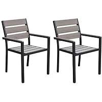 CorLiving Sun Bleached Outdoor Weather Resistant Dining Chairs, Set of 2