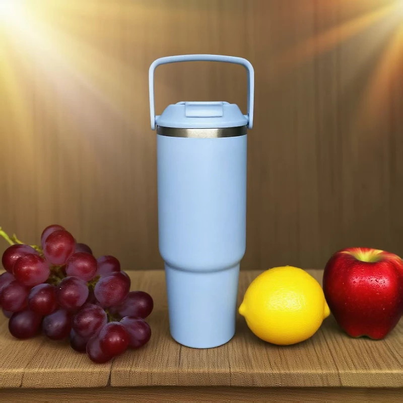 MAINSTAYS 30oz acier inoxydable Tumbler bleu, taille: 9,48 pouces (H) * 3,14 pouces (Dia) MAINSTAYS 30oz acier inoxydable Tumbler bleu