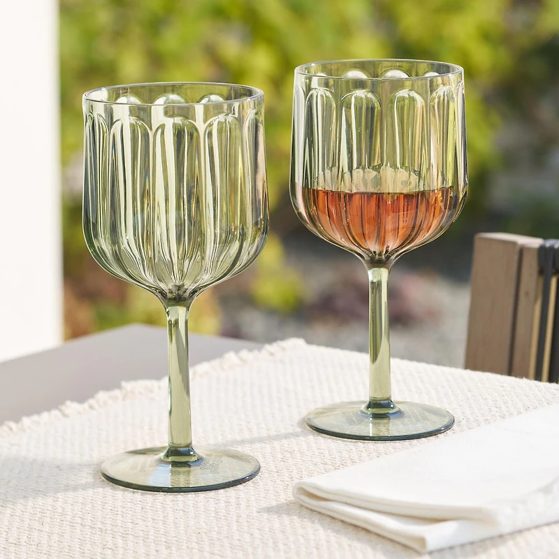Ensemble de 4 verres à vin Trian verts de 17,7 oz de Better Homes & Gardens