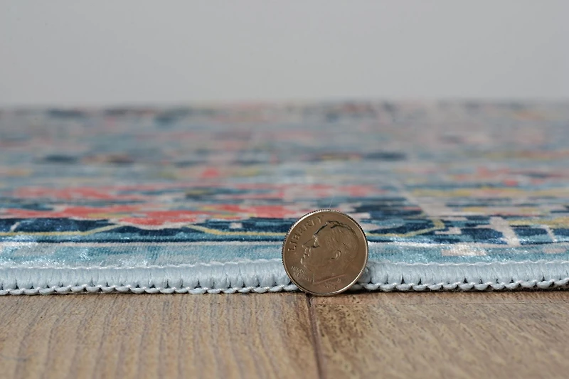 Tapis Emerald Ritchie ivoire & bleu de 5 pi x 7 pi