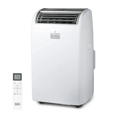 BLACK+DECKER Portable Air Conditioner, 8,150 BTU SACC/CEC (12,000 BTU ASHRAE 128) for Rooms Up To 550 Sq. Ft., White