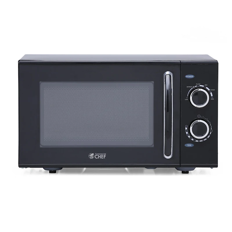 Commercial Chef Micro-ondes de comptoir de 0,9 pied cube, compact, commande rotative, noir