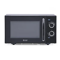 Commercial Chef Micro-ondes de comptoir de 0,9 pied cube, compact, commande rotative, noir