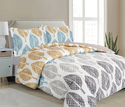 Marina Decoration Ultra Soft Luxury Fluffy Goose Down Alternative Bed in a Bag Rich Printed Comforter Set Includes Sheet Set