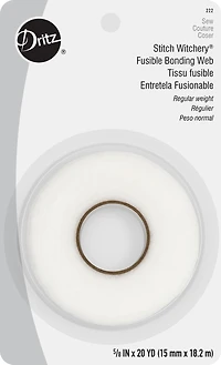 Dritz Stitch Witchery Fusible Bonding Web, 5/8" X 20-Yards, Regular Weight, White, A fusible web that bonds two layers