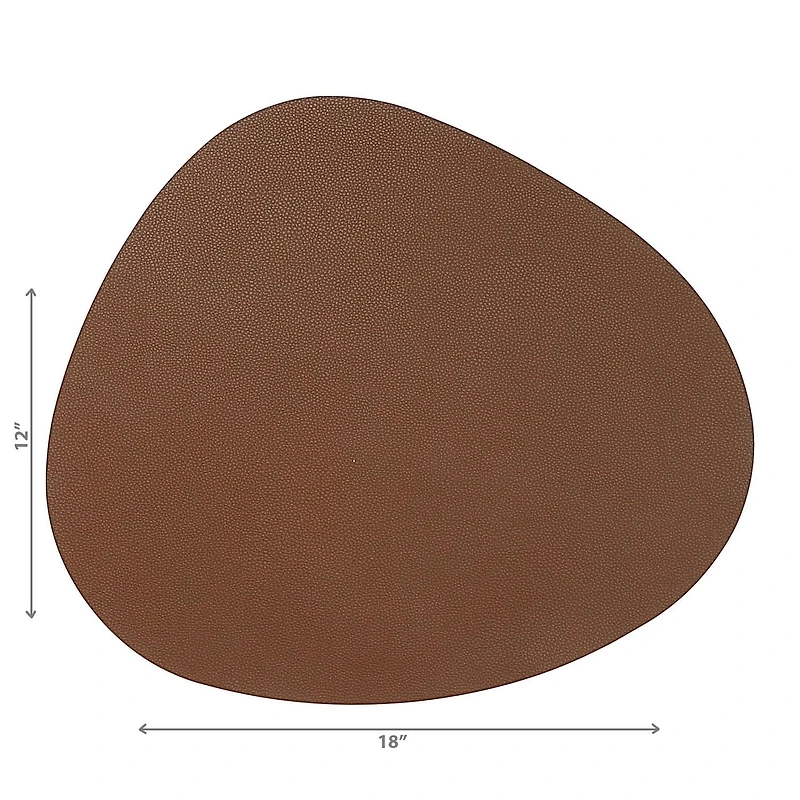 IH Casa Decor Reversible Pleather Pebble Placemat Tan - Set of 12