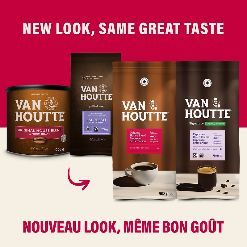 Café colombien foncé Van Houtte, torréfaction foncée, moulu