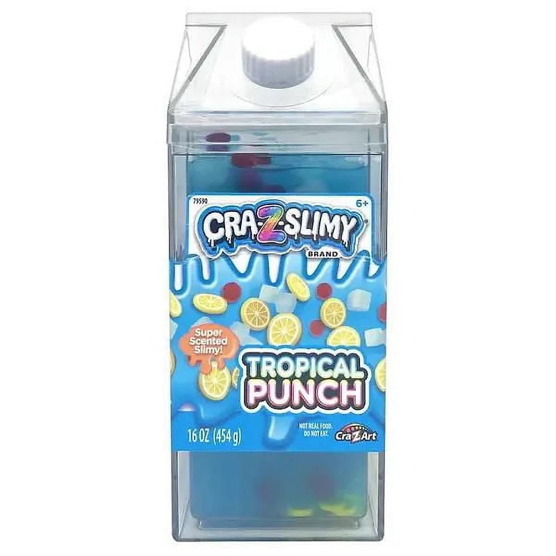 Cra-Z-Art, Cra-Z-Slimy Milk Cartons Slime, Tropical Punch Scented Sensory Slime for Kids