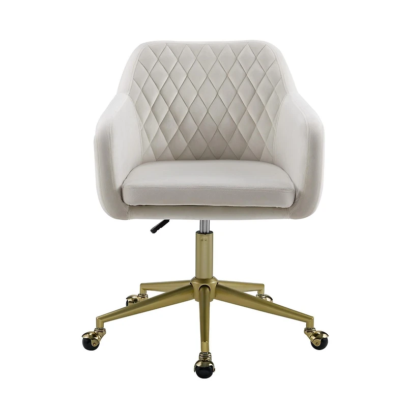 Weston Quilted Office Chair, Off-White