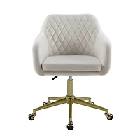 Weston Quilted Office Chair, Off-White