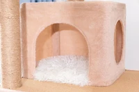 Catry Arbre à chat en forme de château à 7 niveaux avec condos, griffoirs, jouets pour chats et hamac