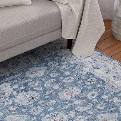 Banburry Ocean Blue and Ivory Woven Area Rug