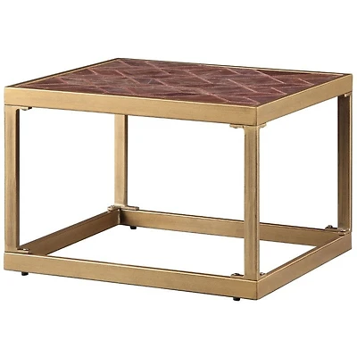 ACME Genevieve End Table in Retro Brown Top Grain Leather