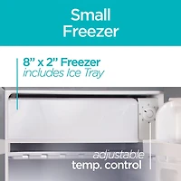 Black + Decker BCRK25V Réfrigérateur compact Energy Star Mini-réfrigérateur à porte unique avec congélateur, pieds cubes, VCM, 2,5 pieds cubes, finition en métal brossé, gris