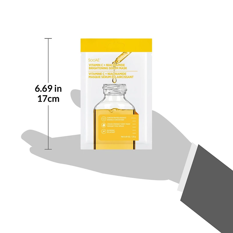 Soo'AE Vitamin C + Niacinamide Brightening Serum Mask, Volume : Net 0.81 OZ. / 23 g