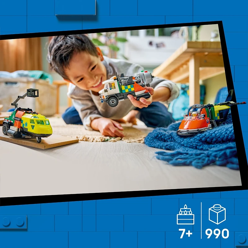 LEGO City Avion, camion d’assistance et aéroglisseur à combiner 60505