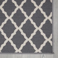 Ottomanson Glamour Collection Non-Slip Rubberback Moroccan Trellis Design Indoor Area Runner Rug