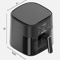 Friteuse à air Chefman TurboFry Touch 5.5L (6-Qt) Easy-View avec 4 préréglages de cuisson et bouton Hi-Fry 235°C (450°F) - Noir, Nouveau