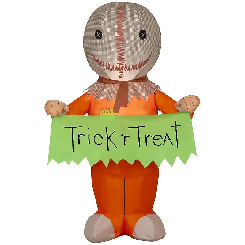 Sam gonflable d'Halloween avec bannière « Trick 'r Treat »
