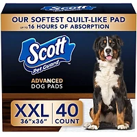 Scott Pet Guard Advanced Dog Pads - Dog Training Pee Pads for Large & Extra Large Dogs - Up to 16 Hour Absorbency with odour Control - Softest Quilted Dog Pee Pads - XXL - 36" x 36" - 40 Pack