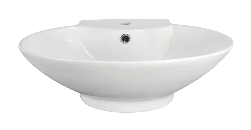 American Imaginations 22,75 po. Ensemble de récipients blancs au-dessus du comptoir W pour robinet central à 1 trou AI-30235