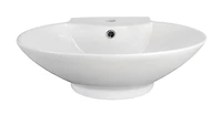 American Imaginations 22,75 po. Ensemble de récipients blancs au-dessus du comptoir W pour robinet central à 1 trou AI-30235