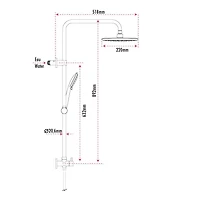 The akuaplus® adjustable shower post 3-way with diverter handle without valve