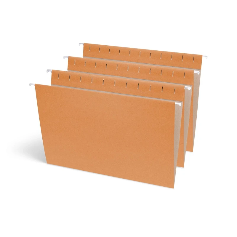 Continental Letter Size Hanging Folders. Orange Colour, 6 Count
