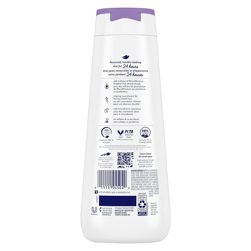 Dove Body Wash Relax Lavender Oil & Chamomile 24hr Moisturizing Skin Cleanser for Lotion-Soft Skin