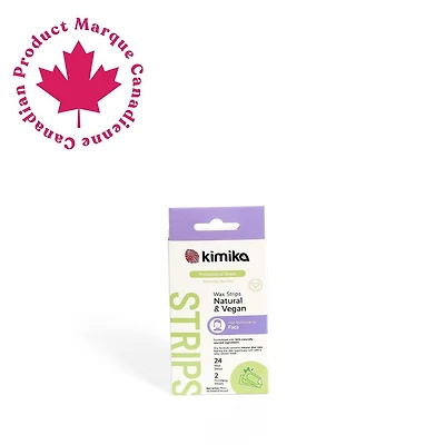 KIMIKA BEAUTY PRO Natural Vegan Wax Strips for Face, 24 Wax Strips with 2 Finishing Wipes
