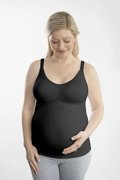 Medela Comfy Cami Bra for Maternity/Breastfeeding, Black, Small