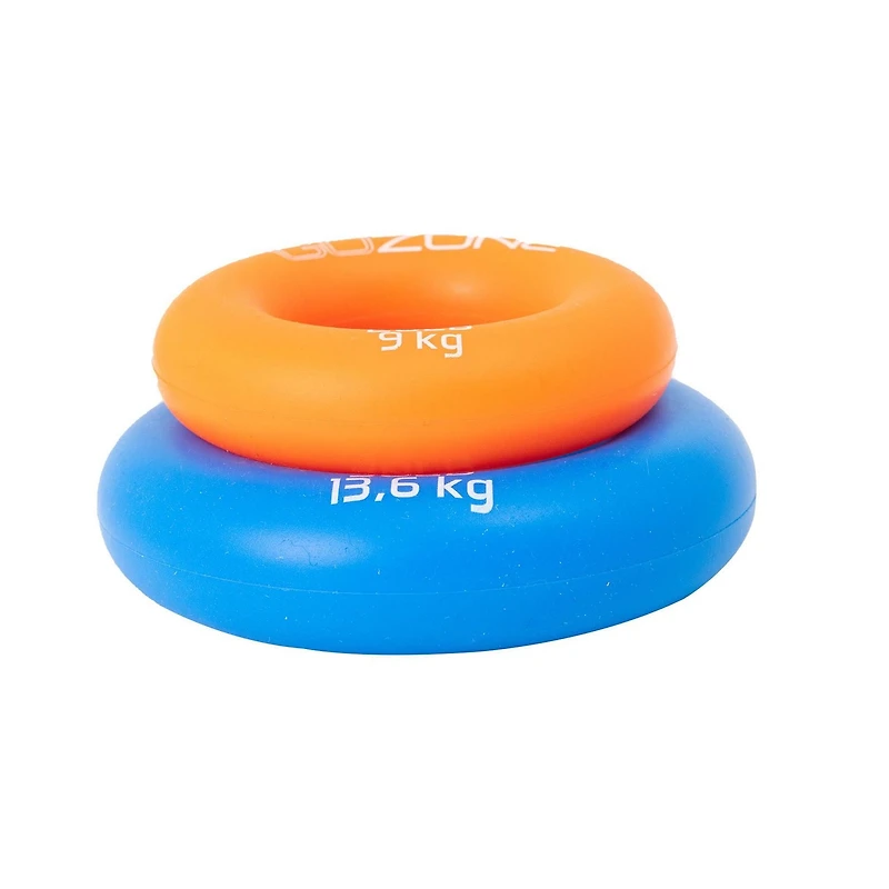GoZone 2-Pack Hand Strength Rings – Blue/Orange, Made from durable silicone