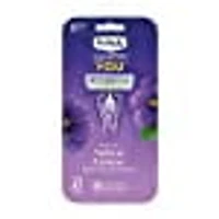 Rasoirs jetables Quattro YOU de Schick à parfum d'Exotic Violet BloomsMC avec manches parfumés