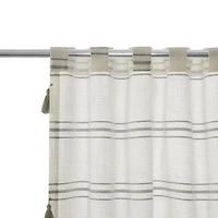 Panneau de rideau à rayures et franges en poly-coton filtrant la lumière Better Homes & Gardens, 50 x 84 pouces, Vert Panneau de rideau à pompons filtrant la lumière