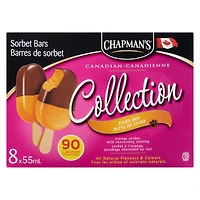 Chapman's Low Calorie Canadian Collection Tiger Paw Sorbet Bars in a Carton, 8 x 55mL
