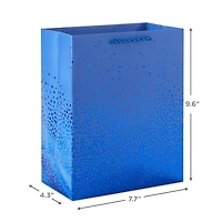 Sac-cadeau moyen de 9 po avec poignées, Hallmark (bleu métallisé) pour les fêtes, les remises des diplômes, le temps des fêtes