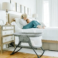 Baby Delight Slumber Deluxe Portable Rocking Bassinet, Charcoal Tweed