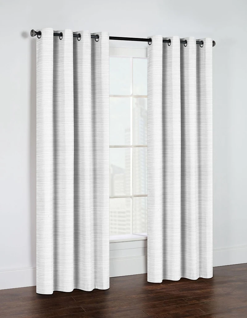 Silas 100% Blackout Grommet Curtain Panel Pair 52" x 95" each in Oyster