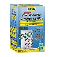 Tetra Whisper cartouche filtrante moyenne pour filtres d'aquarium, 4 pièces Garde l'eau claire